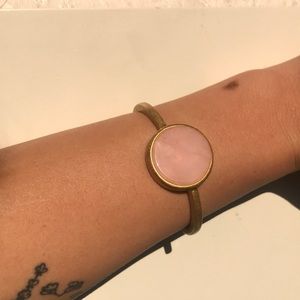 Madewell Gold & Rose Quartz cuff